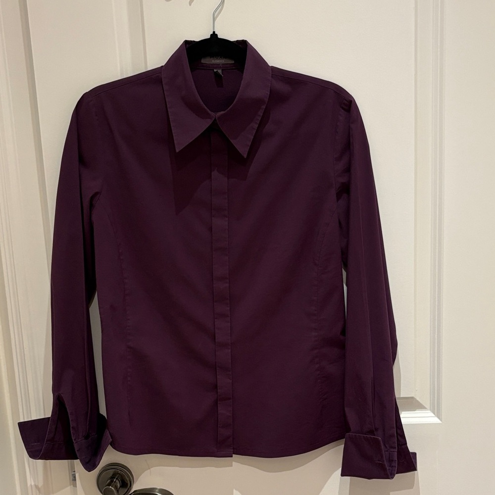 Mexx Women's Plum Button-Down Shirt with French cuffs